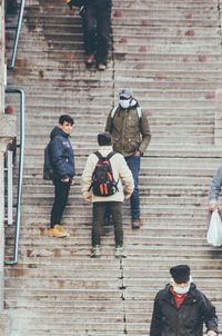 People walking on staircase