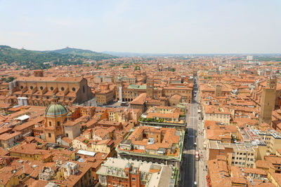 Aerial view of townscape against sky