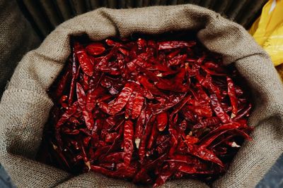 Close up of red fabric