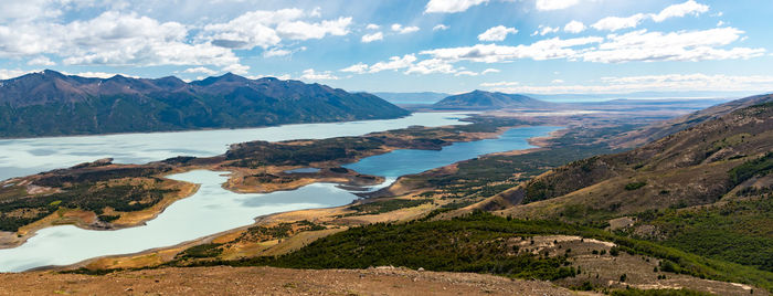 Panoramic view of lake against sky