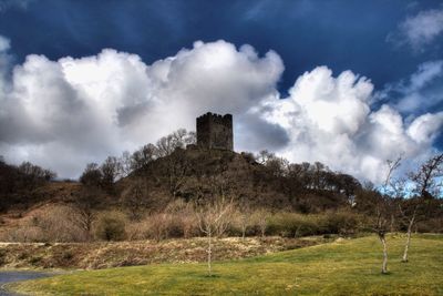 Old ruins against cloudy sky