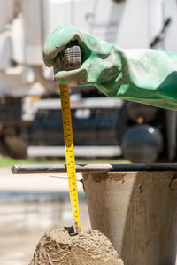 Concrete slump test with abrams cone