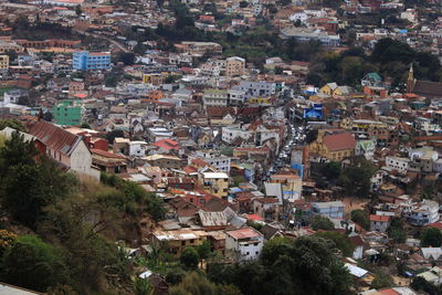 High angle view of townscape