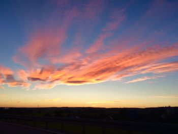 Scenic view of field against sky at sunset