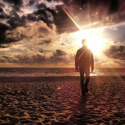 Scenic view of sea at sunset