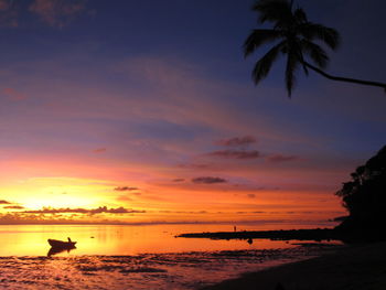 Scenic view of sunset over sea