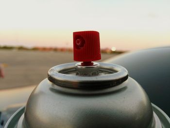 Close-up of fire hydrant against sky