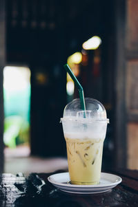 Close-up of drink on table