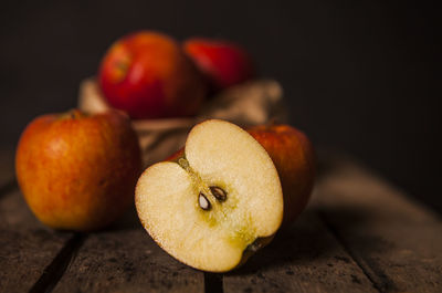 Close-up of apple on table