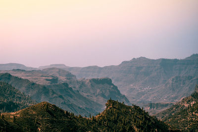 Scenic view of mountains against clear sky