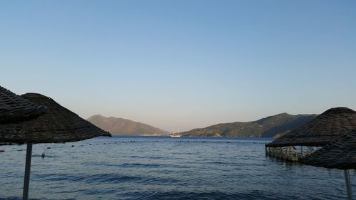 Scenic view of mountains against clear sky