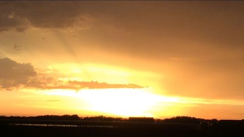 Scenic view of landscape at sunset