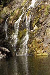 Scenic view of waterfall