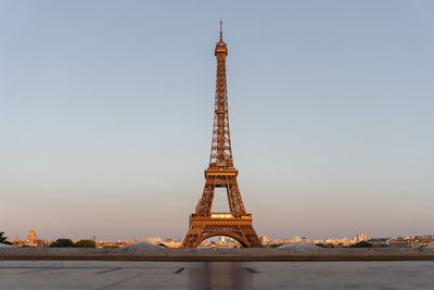 Eiffel tower against clear sky