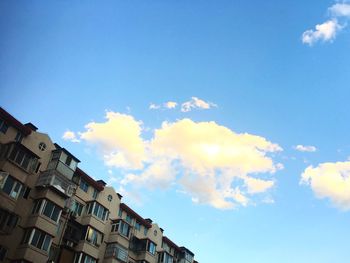 Low angle view of buildings against sky