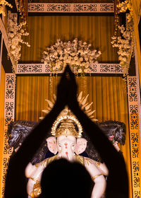 Portrait of woman in temple