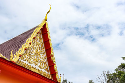 Low angle view of traditional building against sky