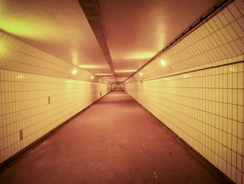 Empty illuminated tunnel