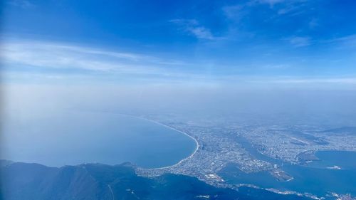 Aerial view of sea against sky