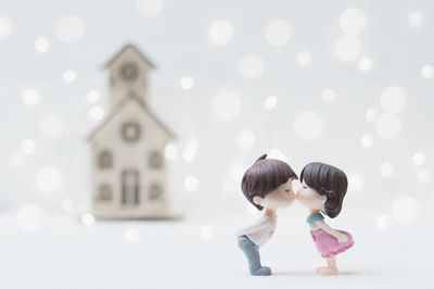 Cute girl with toy toys