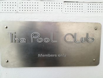 Close-up of text on metal