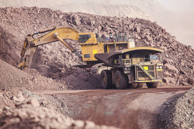 Bulldozer at construction site