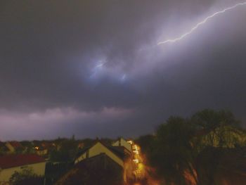 Scenic view of cloudy sky at night