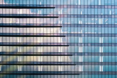 Full frame shot of modern glass building