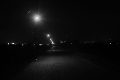 Empty road at night