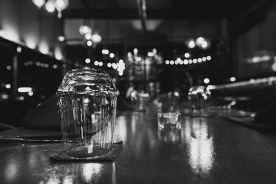 Close-up of wine glass on table in restaurant