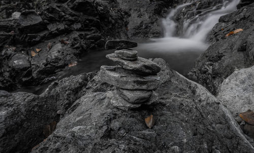 Scenic view of waterfall