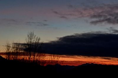 Scenic view of silhouette landscape against sky during sunset