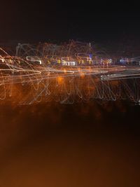 Light trails in city at night