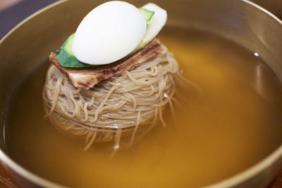 Close-up of served food in plate