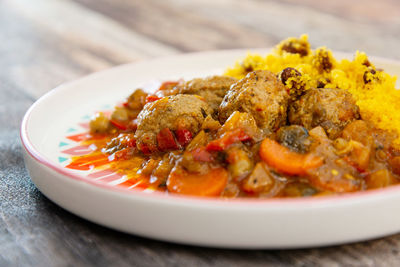 Close-up of meal served in bowl