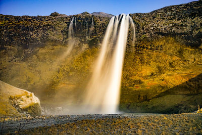 Scenic view of waterfall