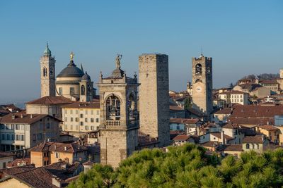 Skyline of the upper city of bergamo