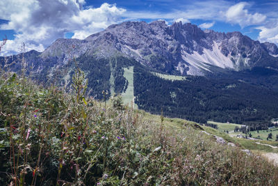 Scenic view of mountains against sky