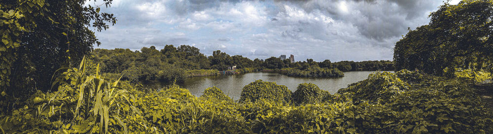 Scenic view of river against sky