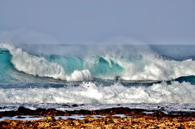 Scenic view of ocean against sky