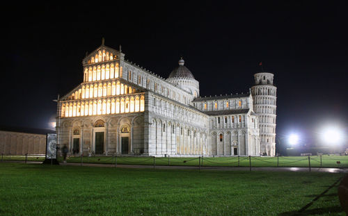 View of historical building at night