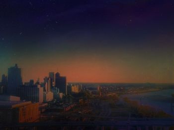 View of illuminated cityscape at night