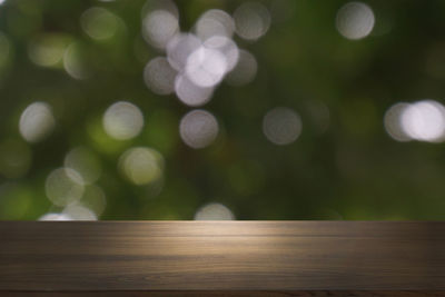 Close-up of wooden table