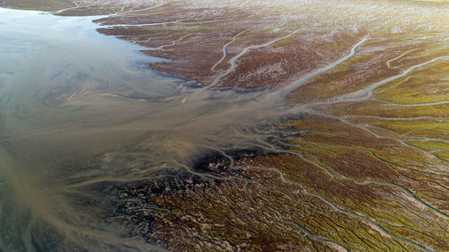 High angle view of volcanic landscape