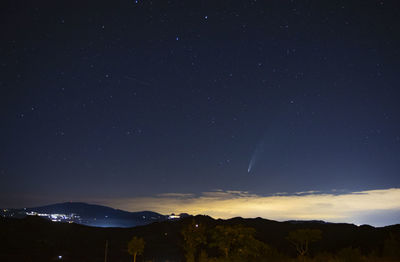 Comet and starry sky in peglio