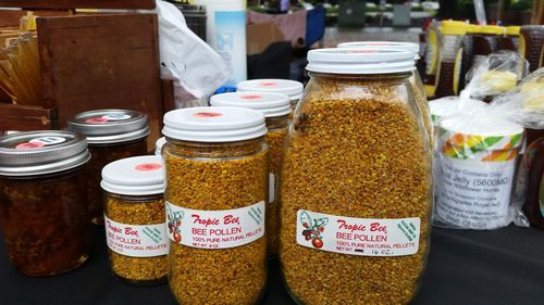 Food for sale at market stall