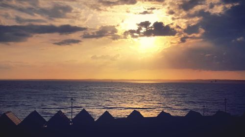 Dramatic sky over sea during sunset