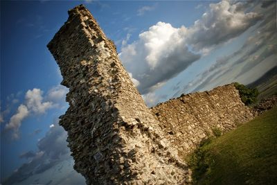 Low angle view of built structure against clear sky