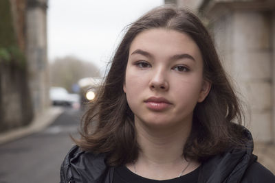 Close-up portrait of a beautiful young woman