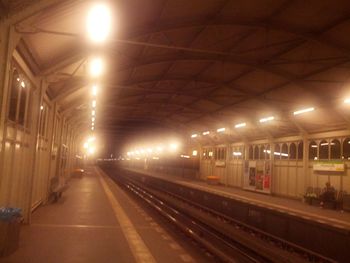 Railroad track at night